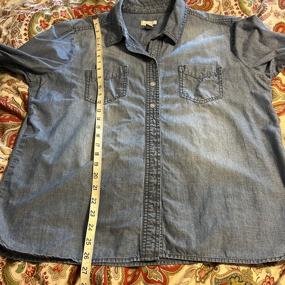 CHICO’S Shirt Chambray Top Blouse - Picture 10 of 11